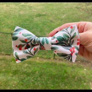 Festive Holly Dog Bow Tie